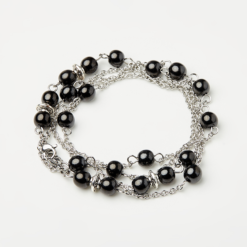 Цепь для очков гагат Грузия (биж. сплав, сталь хир.)