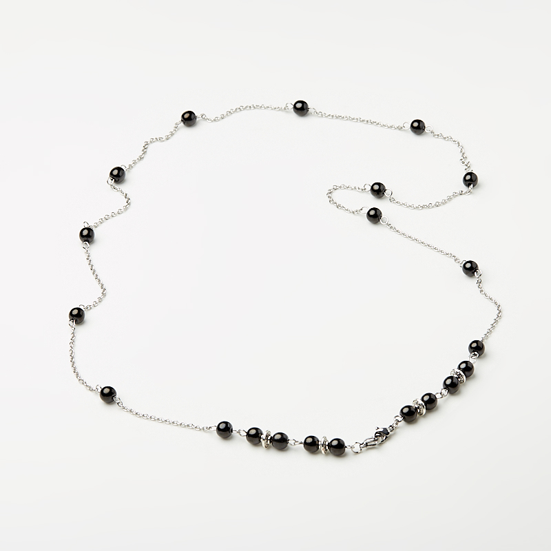 Цепь для очков гагат Грузия (биж. сплав, сталь хир.)