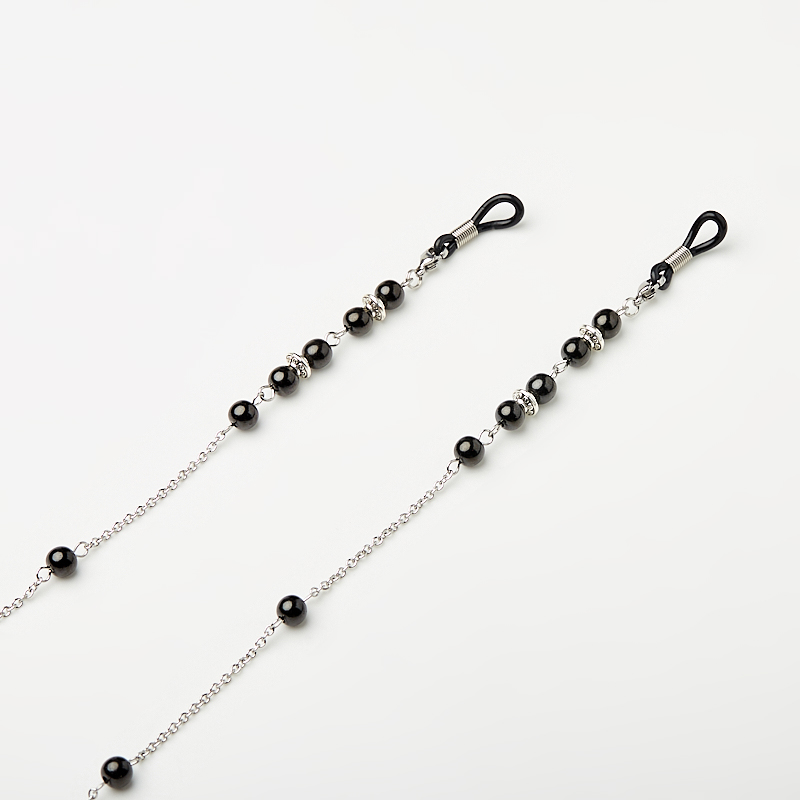 Цепь для очков гагат Грузия (биж. сплав, сталь хир.)