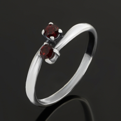 Кольцо гранат альмандин Индия (латунь оксидир., посеребр.) огранка размер 18