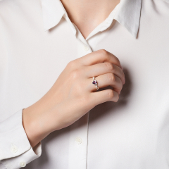 Кольцо аметист Бразилия (латунь посеребр.) огранка размер 16,5