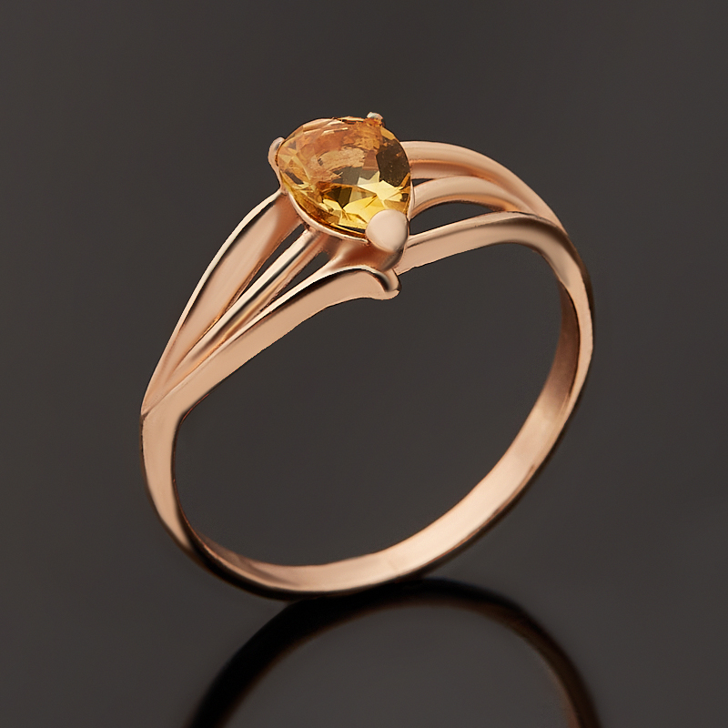 Кольцо цитрин Бразилия (латунь позолота) огранка размер 18
