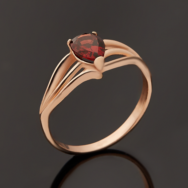 Кольцо гранат альмандин Индия (латунь позолота) огранка размер 17