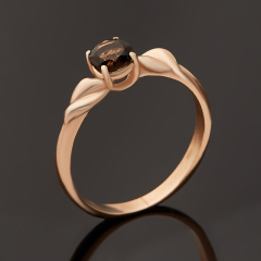 Кольцо раухтопаз Бразилия (латунь позолота) огранка размер 17