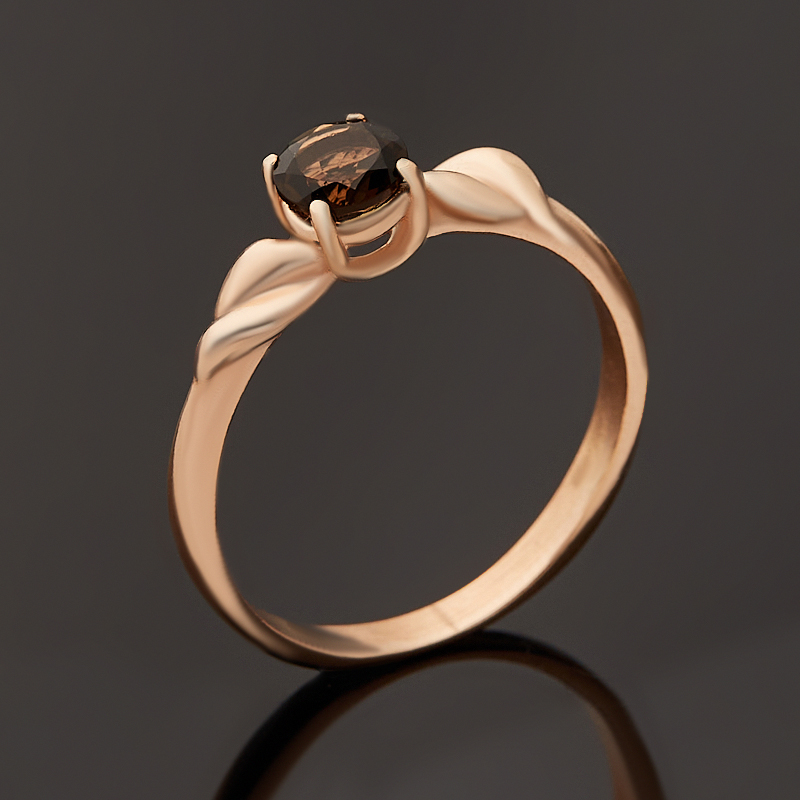 Кольцо раухтопаз Бразилия (латунь позолота) огранка размер 17