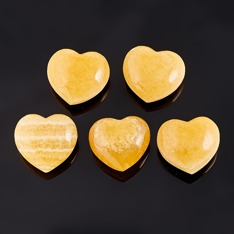 Сердечко кальцит желтый Китай 3,5-4 см