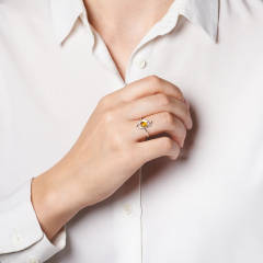 Кольцо янтарь Россия (латунь посеребр.) размер 16,5