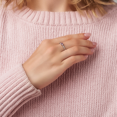 Кольцо аметист Бразилия (латунь родир. бел.) огранка размер 18