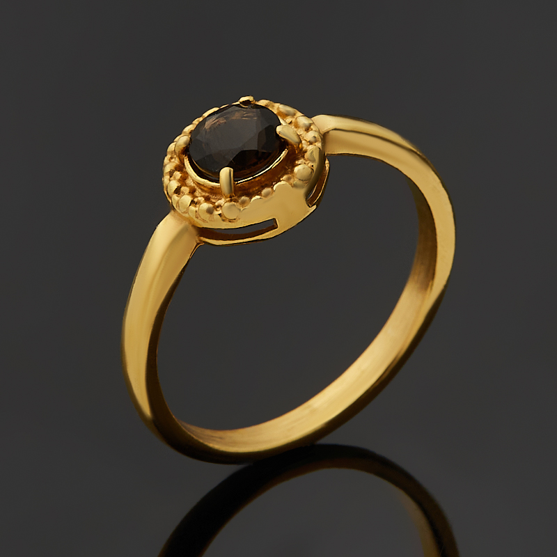 Кольцо раухтопаз Бразилия (латунь позолота) огранка размер 17,5