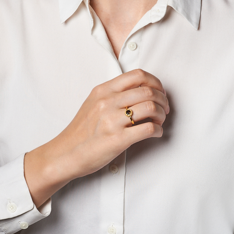 Кольцо раухтопаз Бразилия (латунь позолота) огранка размер 17,5