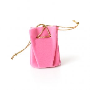 Подарочная упаковка (текстиль) универсальная (мешочек объемный) (розовый) 60х50х45 мм