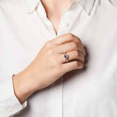 Кольцо аметист Бразилия (латунь родир. бел.) огранка размер 17,5