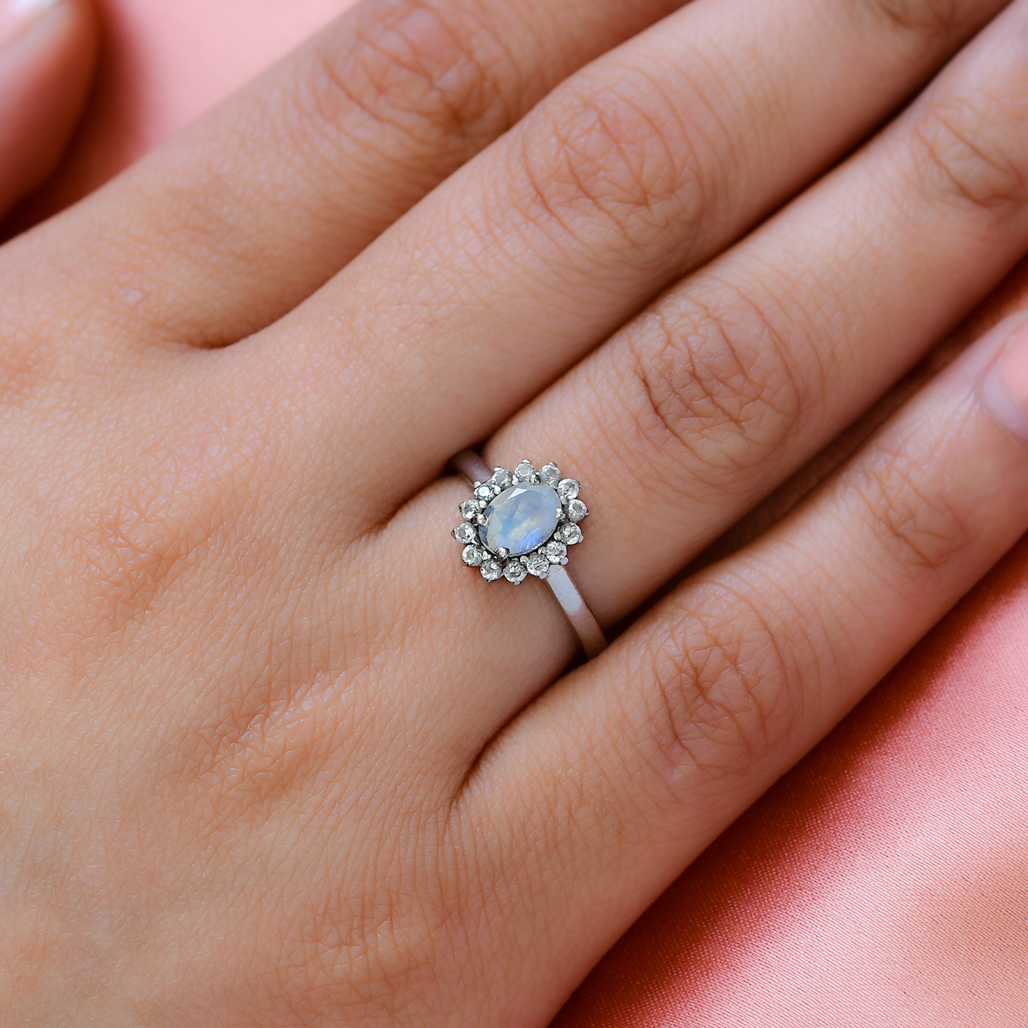 Aquamarine Ring on White background