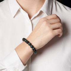 Браслет яшма зеленая Мадагаскар 10 мм 17 см