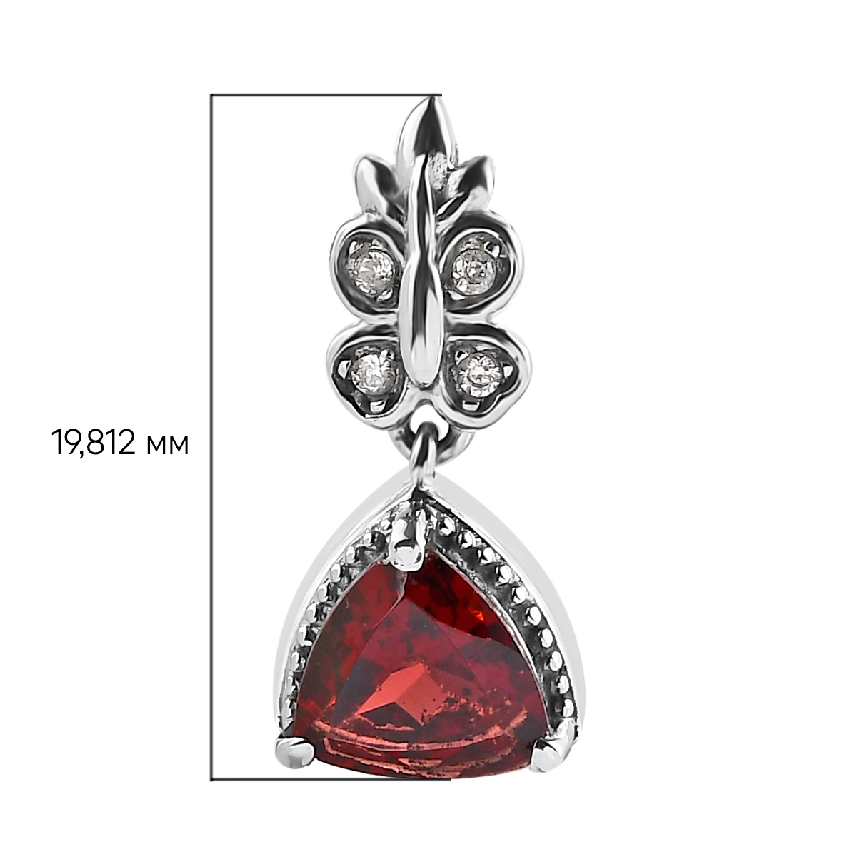 Серьги гранат гессонит Индия (сталь хир.) пуссеты огранка