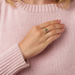 Кольцо хризолит США (сталь хир.) огранка размер 16