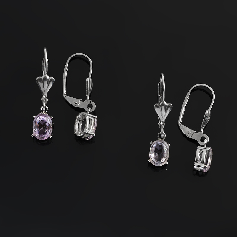 Серьги аметист Бразилия (сталь хир.) огранка