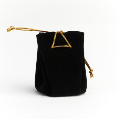 Подарочная упаковка (текстиль) универсальная (мешочек объемный) (черный) 45х50х60 мм