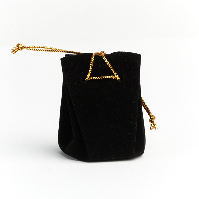 Подарочная упаковка (текстиль) универсальная (мешочек объемный) (черный) 45х50х60 мм