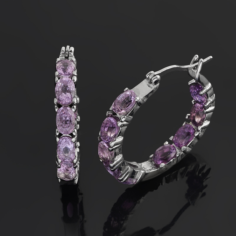 Серьги аметист Бразилия (сталь хир.) огранка