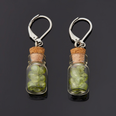 Серьги хризолит США (биж. сплав, сталь хир., стекло)