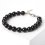Браслет турмалин черный (шерл) Бразилия (биж. сплав, сталь хир.) 8 мм 16 см (+3 см)