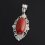 Кулон яшма красная ЮАР (сталь хир.) 3,5&nbsp;см
