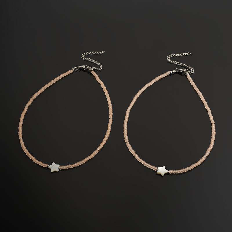 Чокер перламутр белый Индонезия (сталь хир.) 36 см (+7 см)