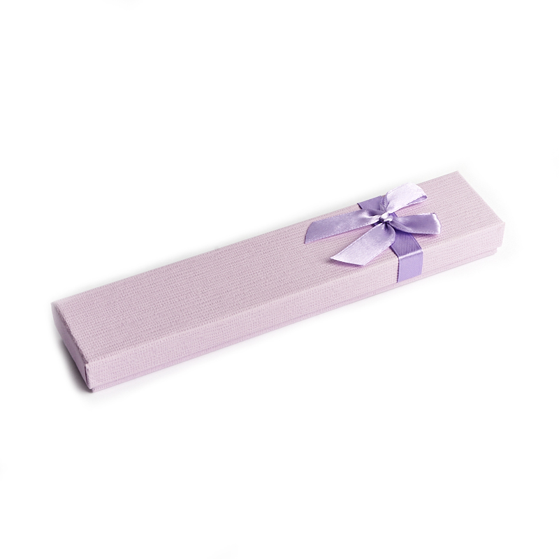 Подарочная упаковка (картон) под браслет/бусы/цепь (футляр) (фиолетовый) 205х40х20 мм