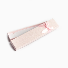 Подарочная упаковка (картон) под браслет/бусы/цепь (футляр) (розовый) 205х40х20 мм