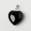 Кулон шпинель черная (биж. сплав) сердечко 2-2,5 см