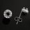 Серьги шпинель черная Шри Ланка (сталь хир.) пуссеты огранка