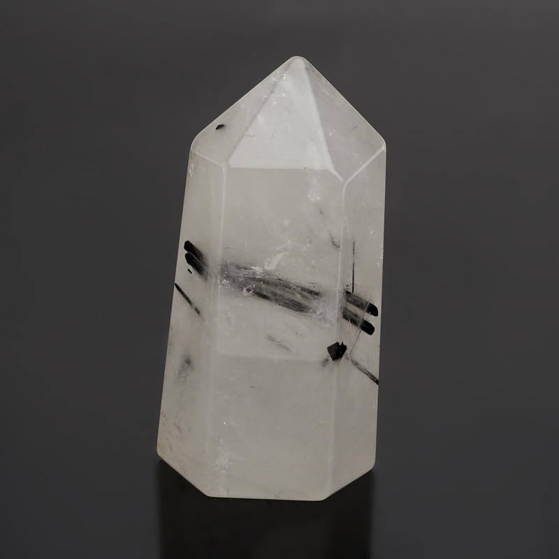 Кристалл кварц с турмалином Бразилия (ограненный) S (4-7 см)