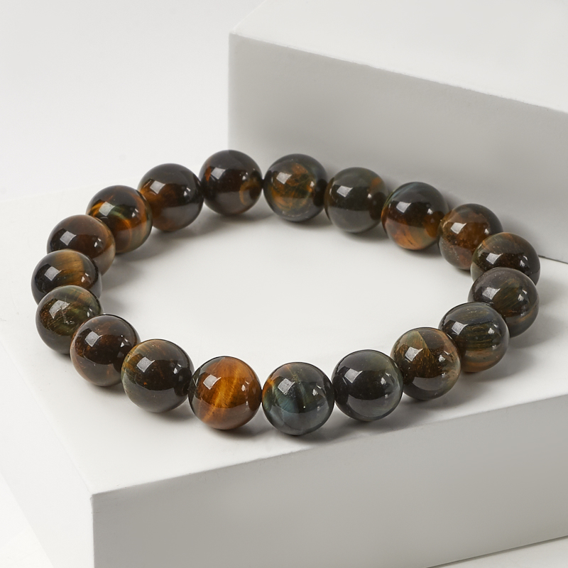 Браслет тигрово-соколиный глаз ЮАР 10 мм 16 см
