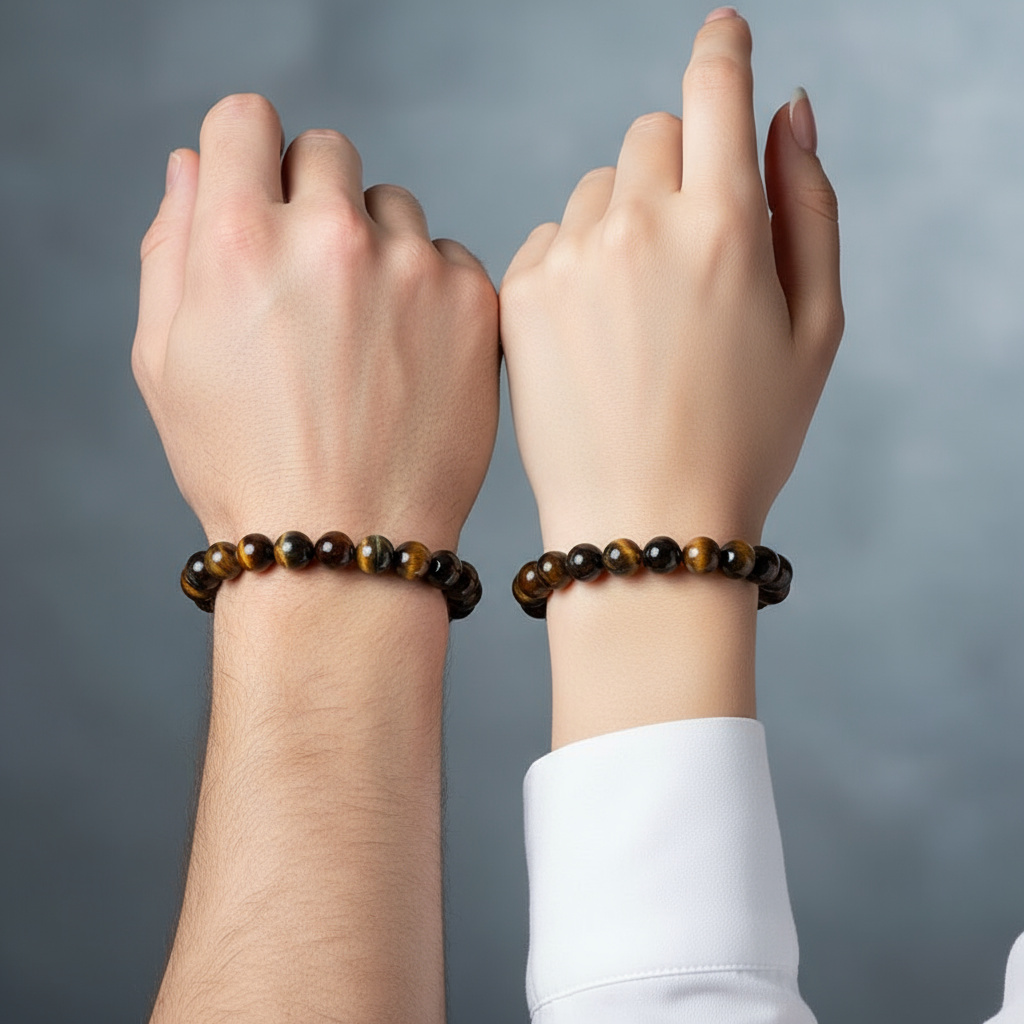 Браслет тигрово-соколиный глаз ЮАР 10 мм 16 см