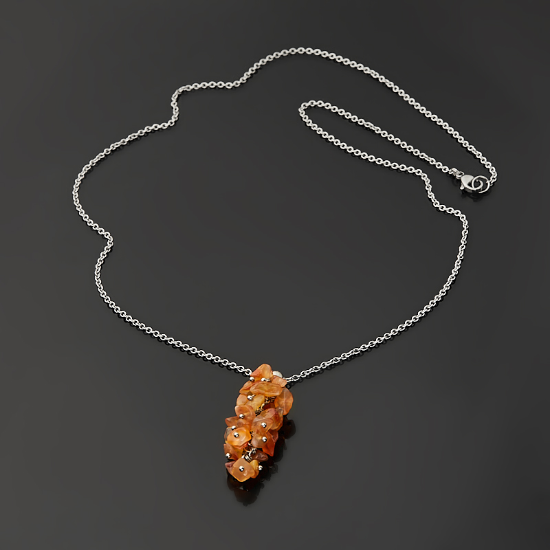 Кулон сердолик Ботсвана (биж. сплав, сталь хир.) 4,5 см