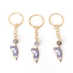 Брелок агат серый Ботсвана (биж. сплав позолота) 3,5 см