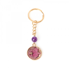 Брелок аметист Бразилия (биж. сплав позолота) 3,5 см