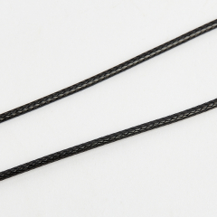 Шнурок (биж. сплав, кожа иск.) (черный) 45 см (+5 см)