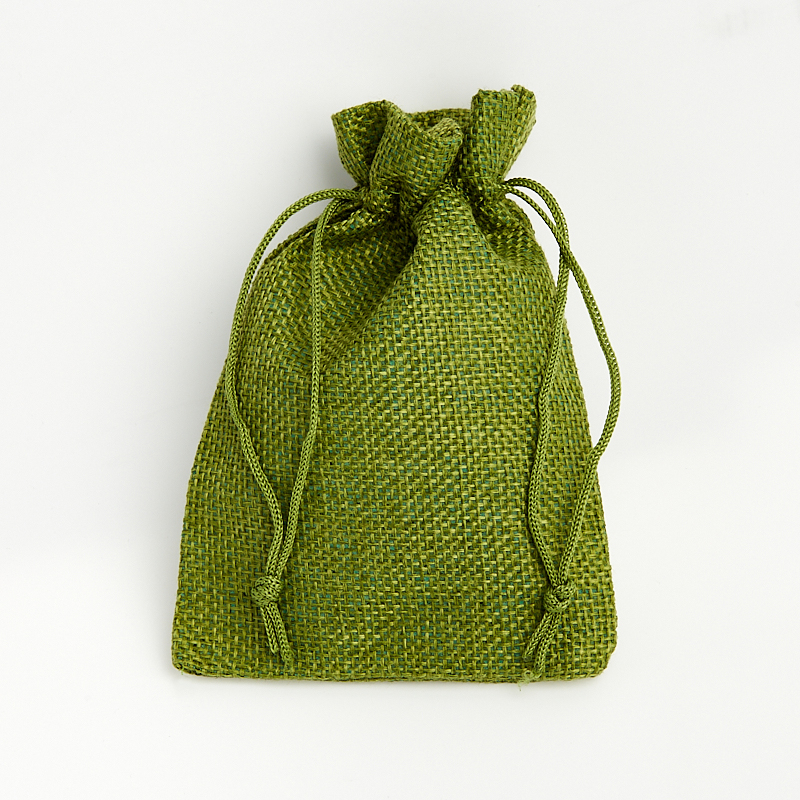 Подарочная упаковка (текстиль) универсальная (мешочек плоский) (зеленый) 140х95 мм