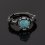 Кольцо ларимар Доминиканская Республика (медь родир. бел.) (регулируемый) размер 17