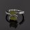 Кольцо турмалин зеленый (верделит) Бразилия (медь родир. бел.) огранка (регулируемый) размер 17