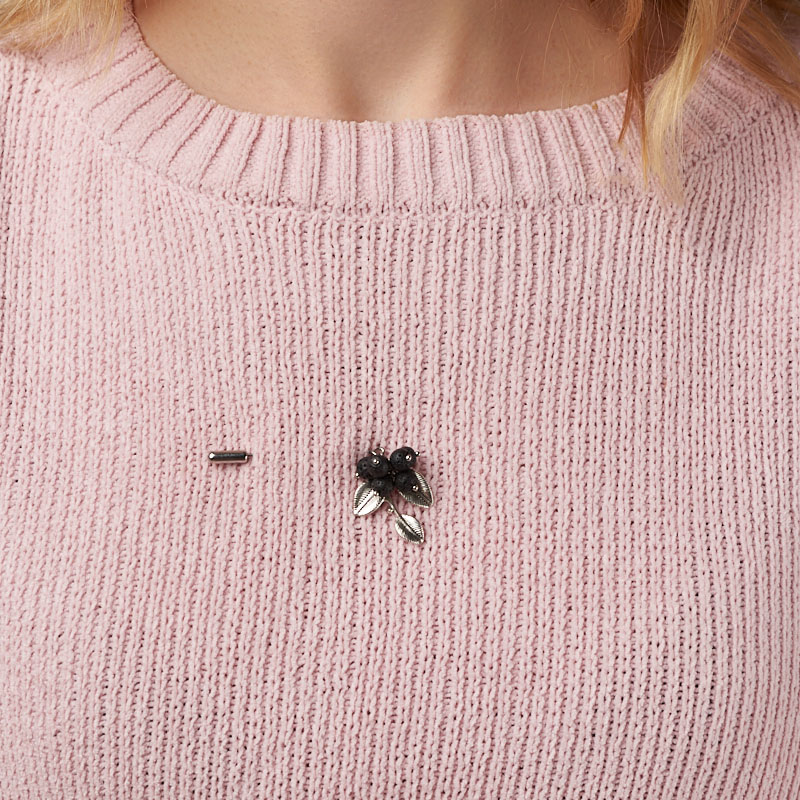 Брошь вулканическая лава Бразилия (биж. сплав) (булавка)