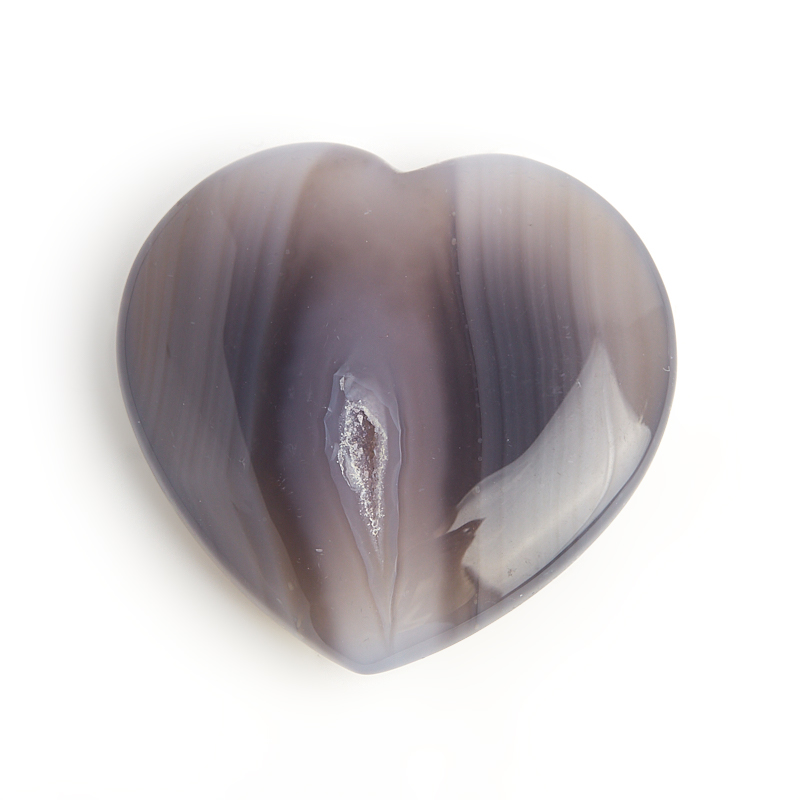 Сердечко агат серый Ботсвана 4,5-5 см