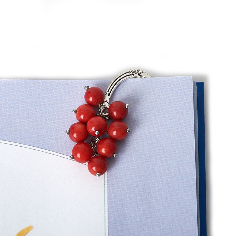 Закладка для книг коралл красный Индонезия (биж. сплав) 12 см