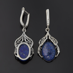 Серьги лазурит Афганистан (сталь хир.)