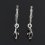 Серьги шпинель Шри Ланка черная огранка (сталь хир.)