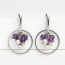 Серьги аметист Бразилия (биж. сплав, сталь хир.) пуссеты