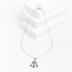 Кулон аметист Бразилия (биж. сплав, сталь хир.) огранка 4 см