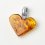 Кулон янтарь Россия (латунь посеребр.) сердечко 2,5 см